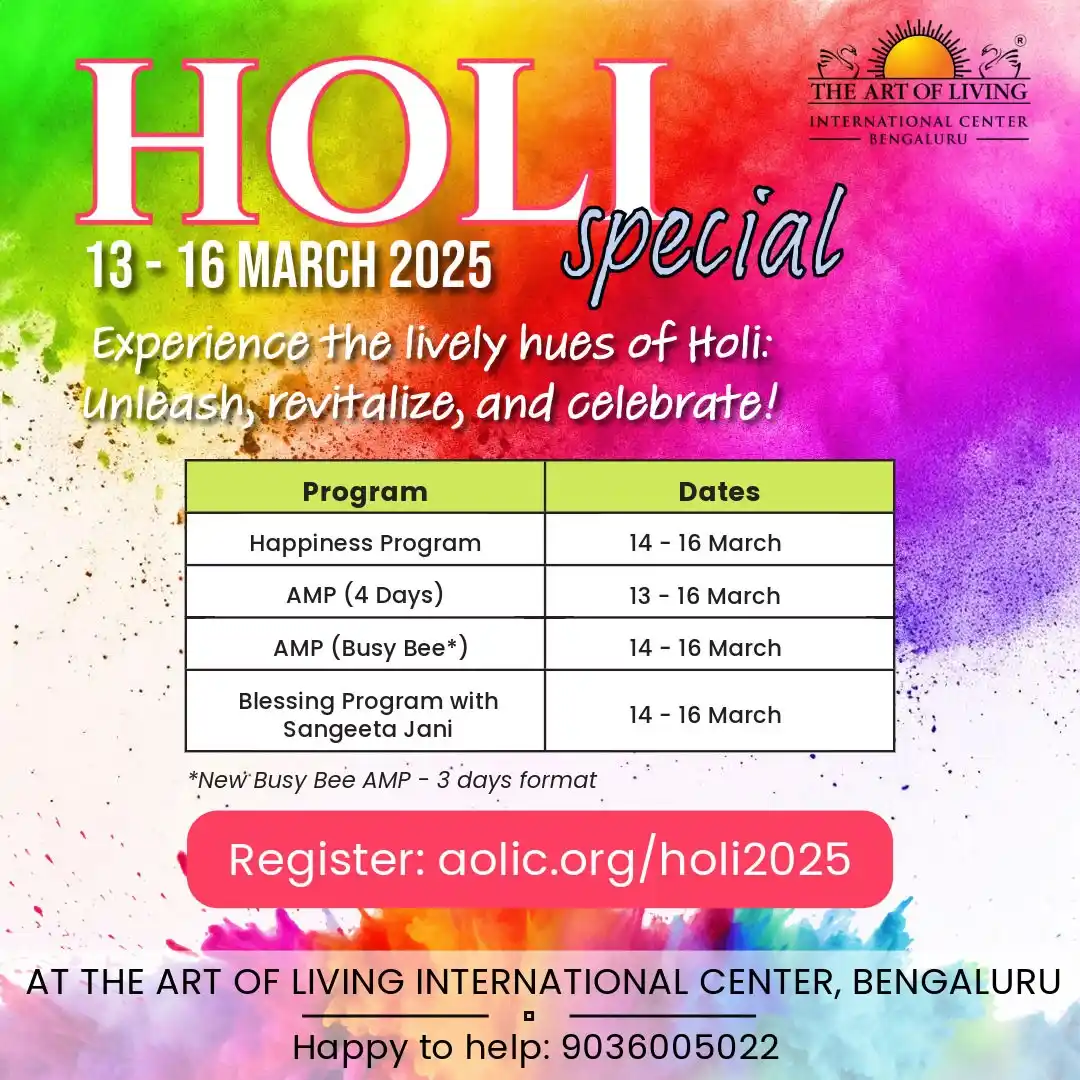 Image from Art of Living International Center: Experience the lively hues of Holi: Unleash, revitalize and celebrate....