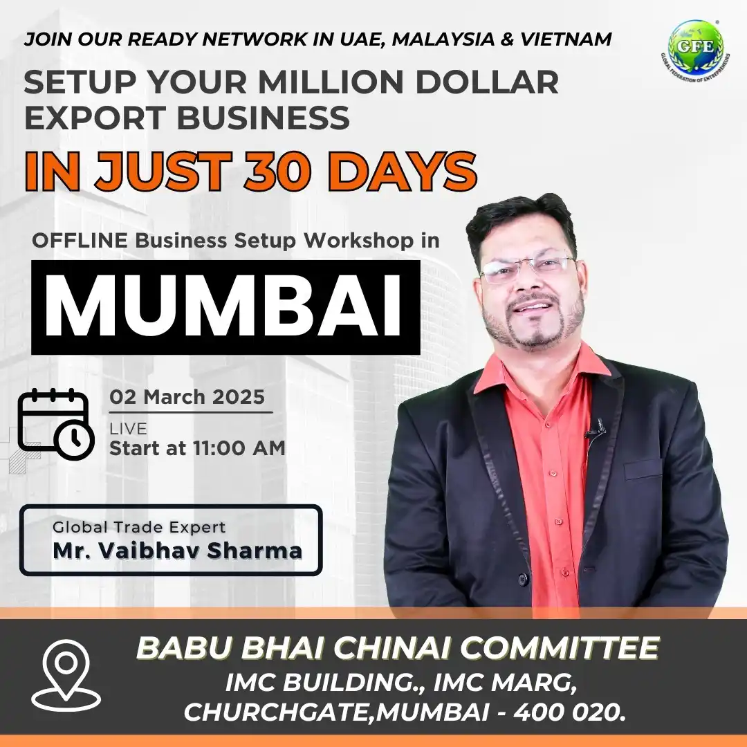 Image from B2B-Export- Import -Buyers Sellers Group - India -Malaysia-Vietnam-UAE: "🌍✨ Unlock Your Export-Import Success in Mumbai! ✨🌍  🚀 Exclusive Of...