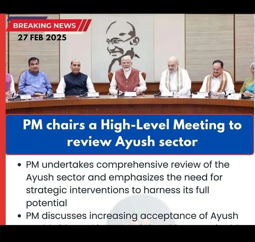 Image from BAMS HELP DESK FOUNDATION: PM Modi reviews the Ayush sector, emphasizing innovation, research, an...