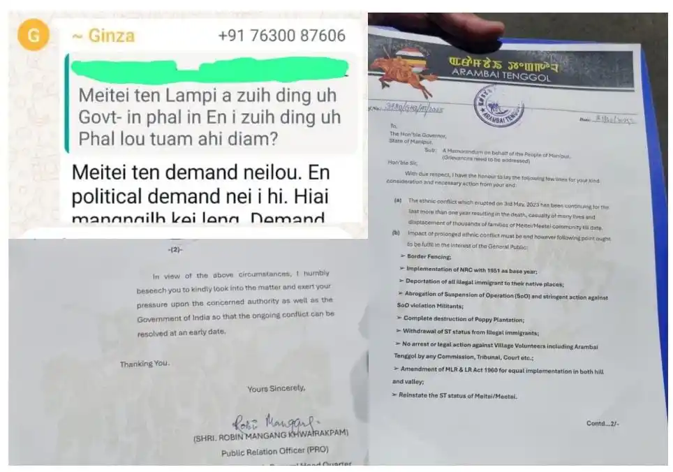 Image from πΉπΌβπβπ» πβπΌ πβππβ (πΉππ): Meitei te'n demand neilou maw? Chihleh hiai a Arambai Tenggol te deman...