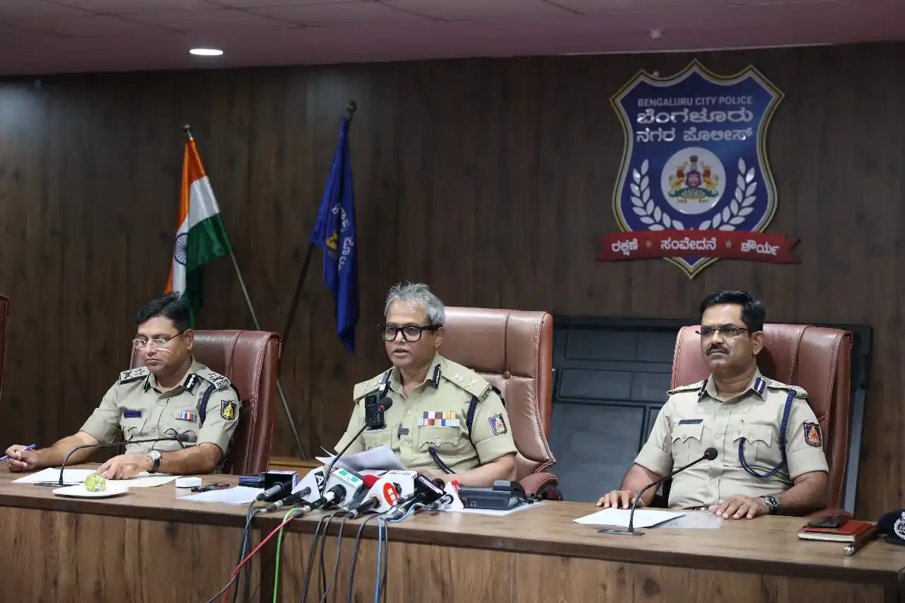 Image from Bengaluru City Police: During today's weekly press briefing, Commissioner of Police, Bengalu...