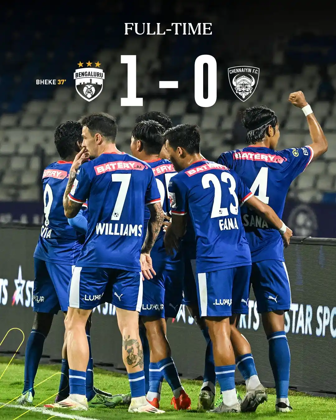Image from Bengaluru Football Club 🔵: Three points. ✅ Three wins in a row. 🤩 Up to third place we go! 📈 O...