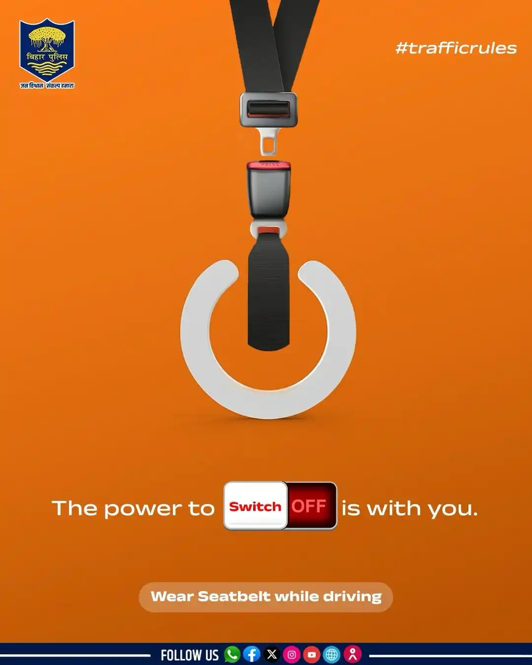 Image from Bihar Police Official: वाहन चलाते वक्त <a class="text-blue-500 hover:underline cursor-pointer...