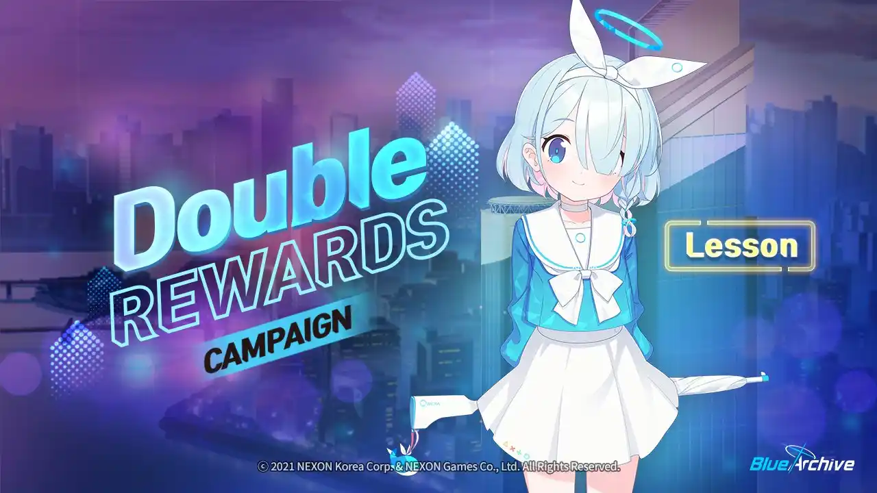 Image from Blue Archive Indonesia: *[Double drop Campaign preview]*  Dimulai tanggal Senin 3 Maret Hadiah...