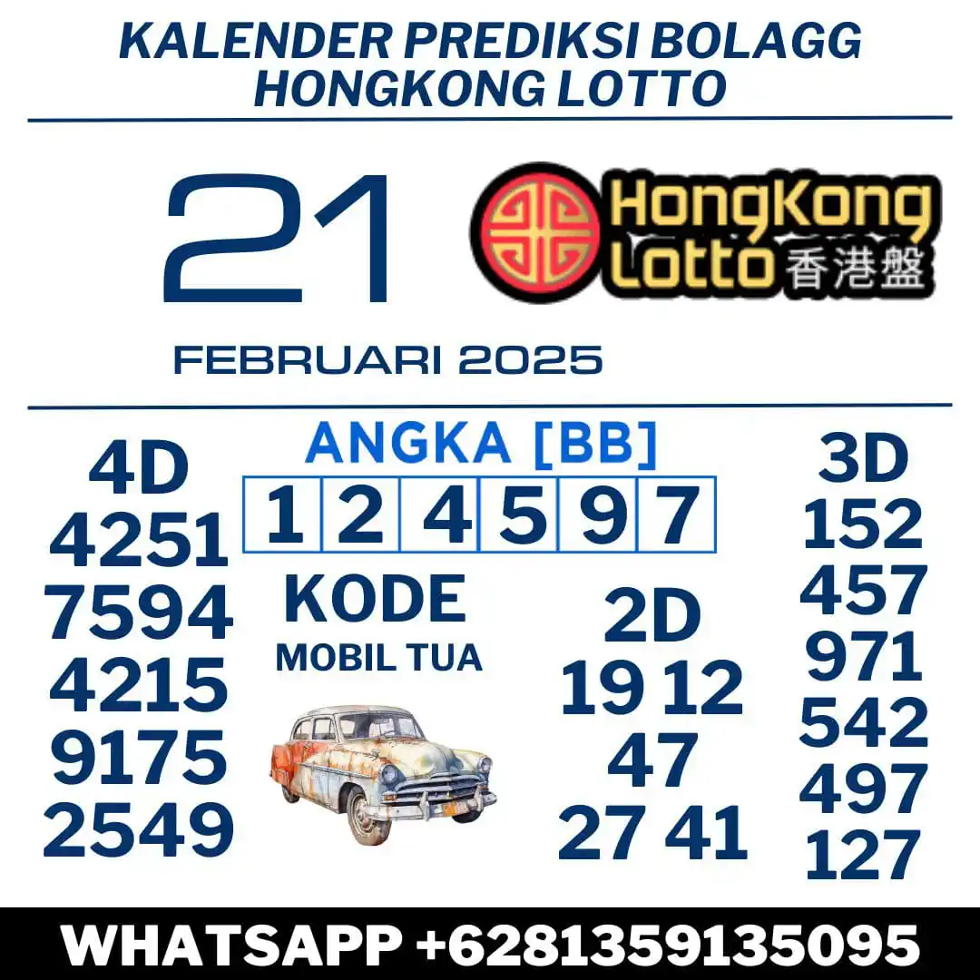 Image from BOLAGG | RESULT TOGEL HARI INI : PREDIKSI HONGKONG LOTTO, JUMAT 21 FEBRUARI 2025 BB : 1, 2, 4, 5, 9, 7...