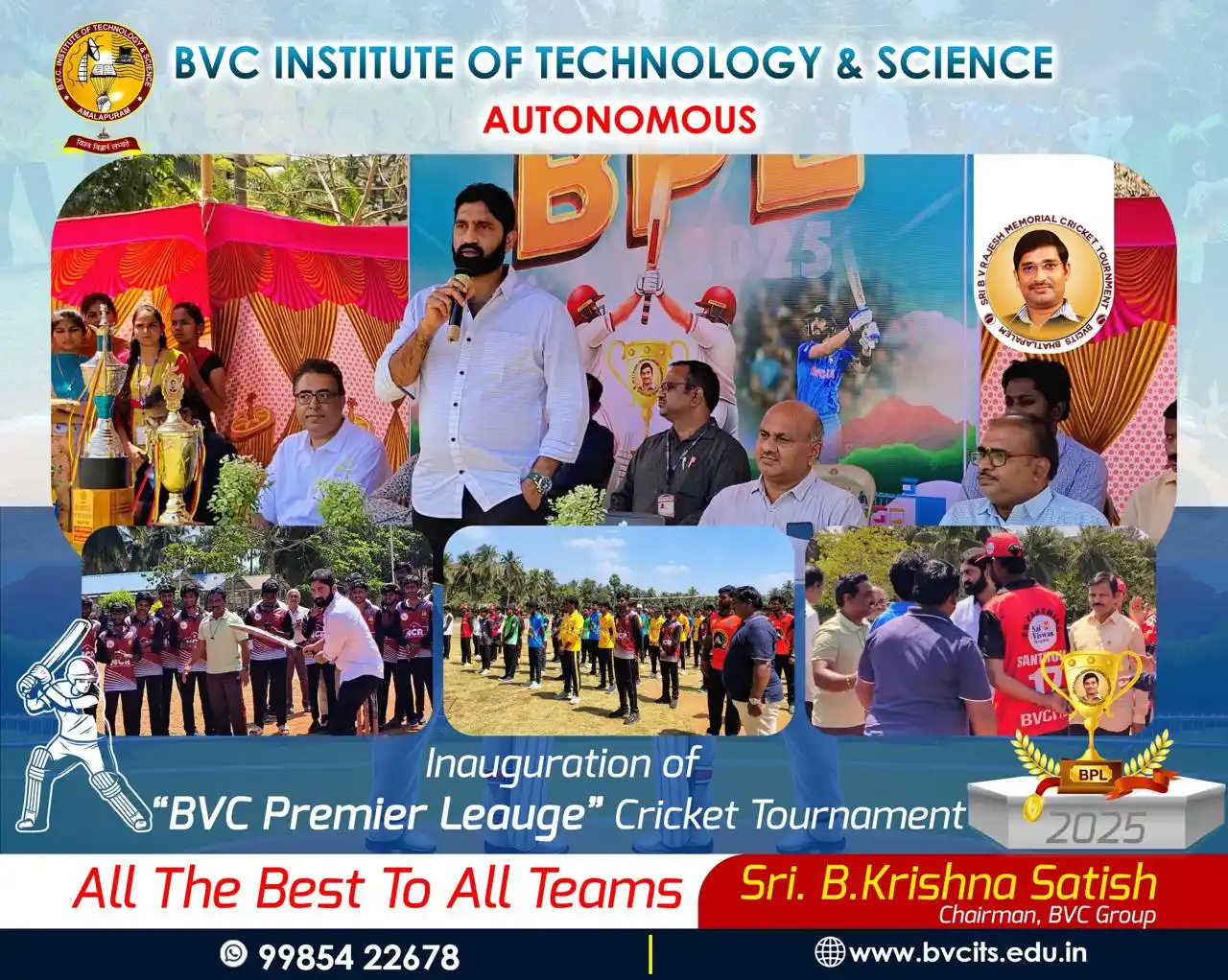 Image from BVC GROUP OF INSTITUTIONS: 🏏 BVC Premier League 2025 - Grand Inauguration! 🏆🎉 We are thrilled...