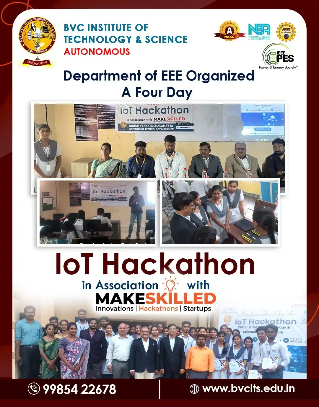Image from BVC GROUP OF INSTITUTIONS: 🚀 IoT Hackathon – A Grand Success at BVCITS! 🔥 The Department of EE...