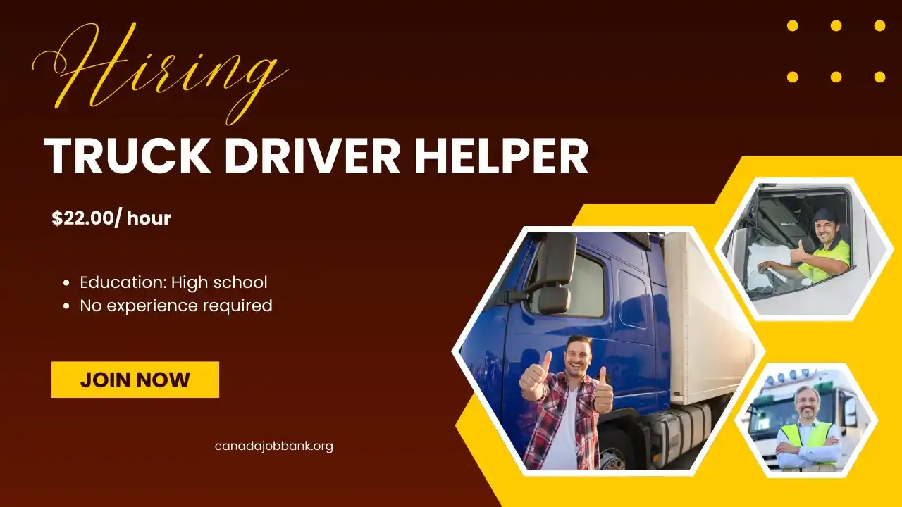 Image from Canada Job Bank: Hiring: Truck driver helper Apply now: https://canadajobbank.org/truck...