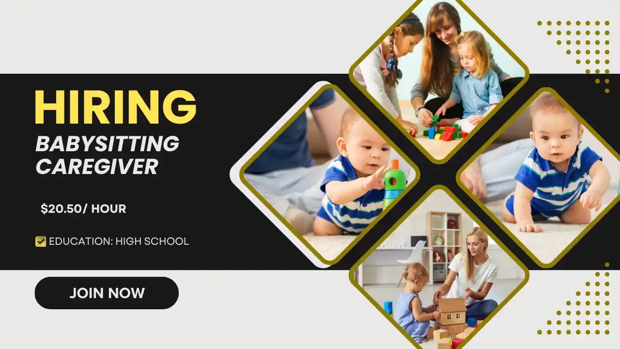 Image from Canada Job Bank: Hiring now: Babysitting caregiver Apply now: https://canadajobbank.org...