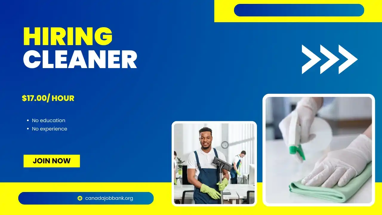 Image from Canada Job Bank: Hiring: Cleaner Apply now: https://canadajobbank.org/cleaner-903/...