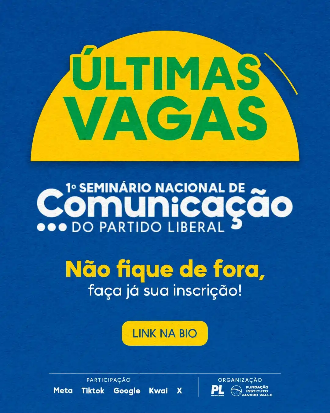 Image from Canal do Partido Liberal 🇧🇷: Está chegando ao fim o número de vagas para participar do 1° Seminário...
