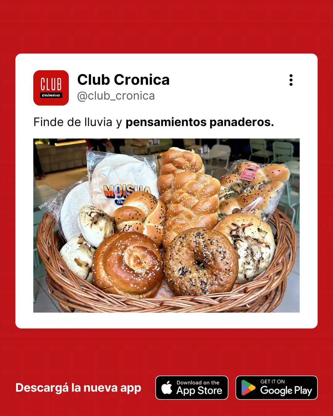 Image from CLUB CRÓNICA: ¿ESTAMOS TODOS EN LA MISMA? 🌧️🥐😍 🤩 Qué mejor que arrancar el find...