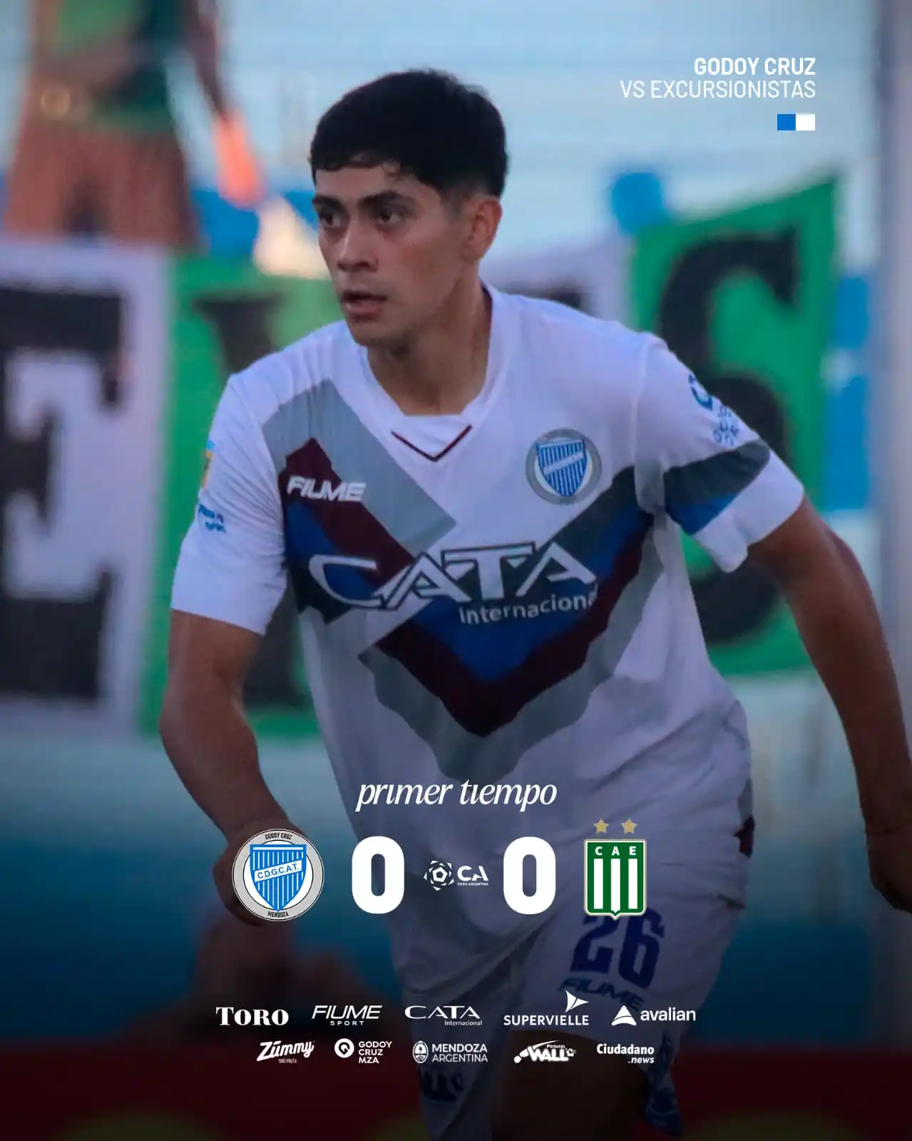 Image from Club Godoy Cruz Oficial: ⏸️ ¡Final de la primera parte!  Godoy Cruz 0 🆚 0 Excursionistas  <a c...