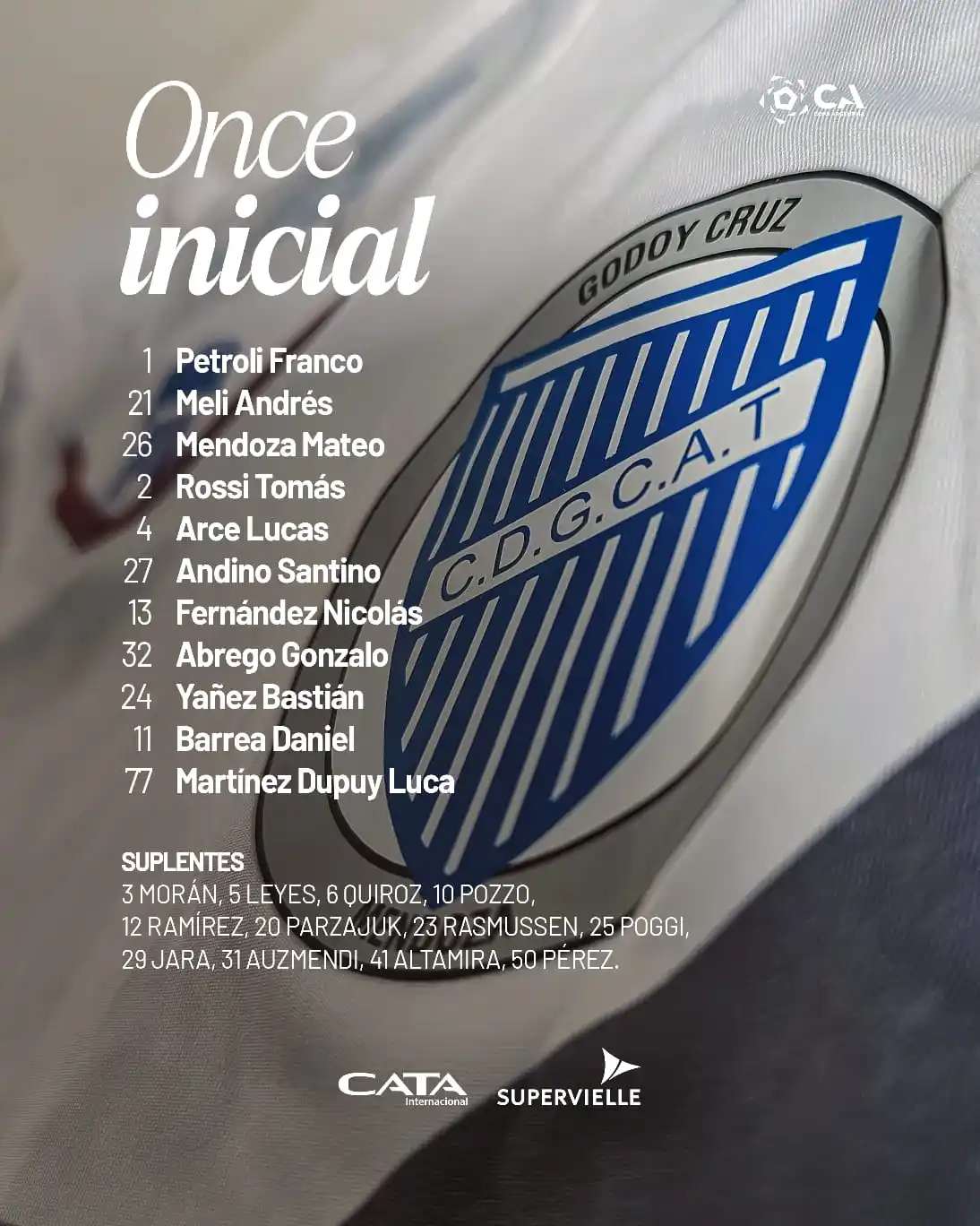 Image from Club Godoy Cruz Oficial: ¡El equipo titular de Godoy Cruz! ⚽💪 <a class="text-blue-500 hover:u...