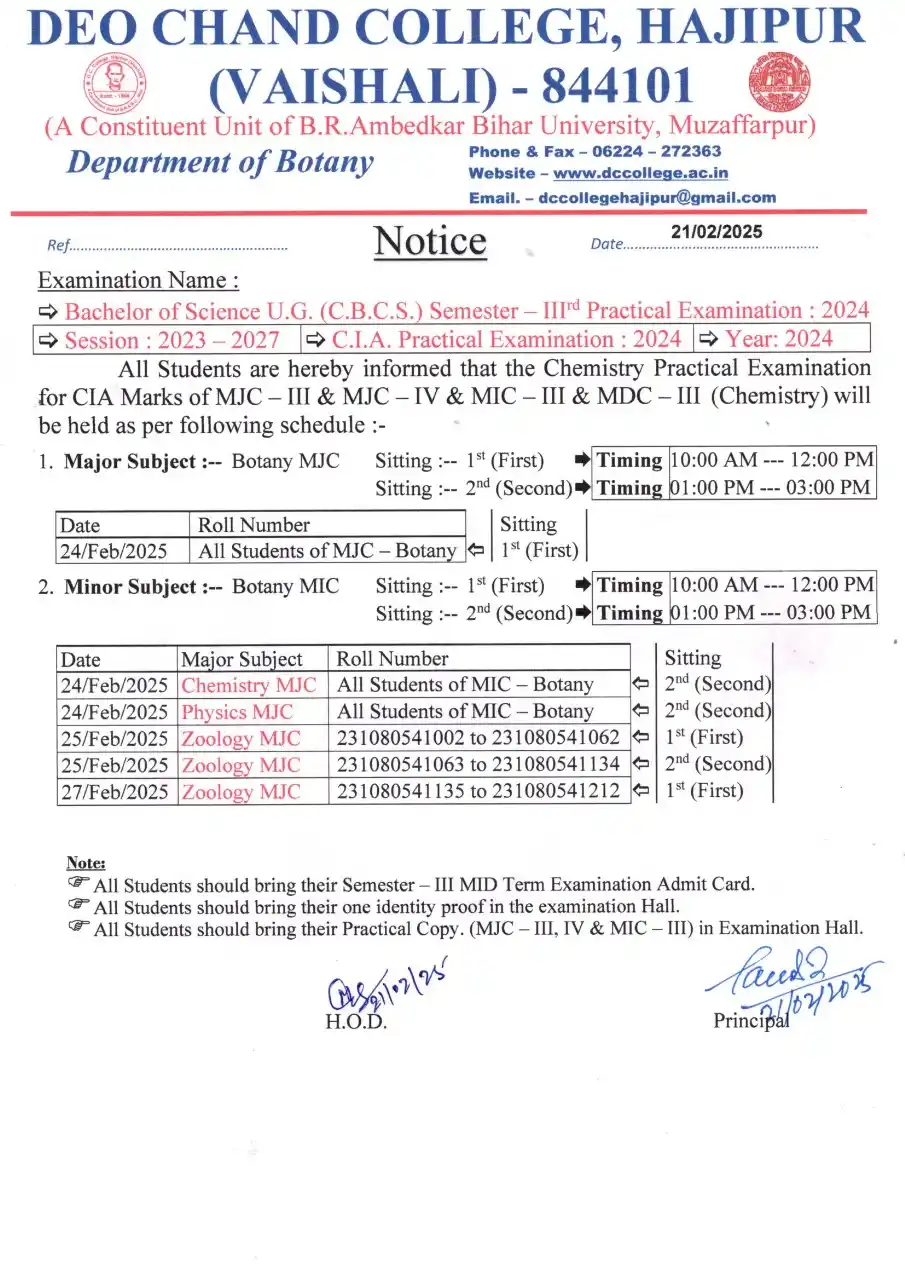 Deo Chand College, Hajipur (Vaishali) post