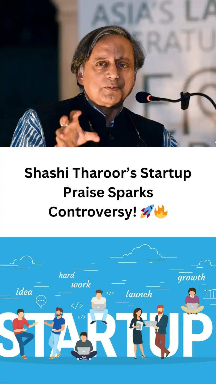 Image from 📚 Free Courses 📚: Shashi Tharoor’s Startup Praise Sparks Controversy! 🚀🔥 Who do you t...