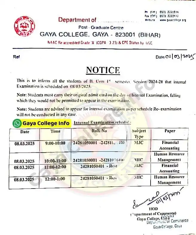Gaya College Info post
