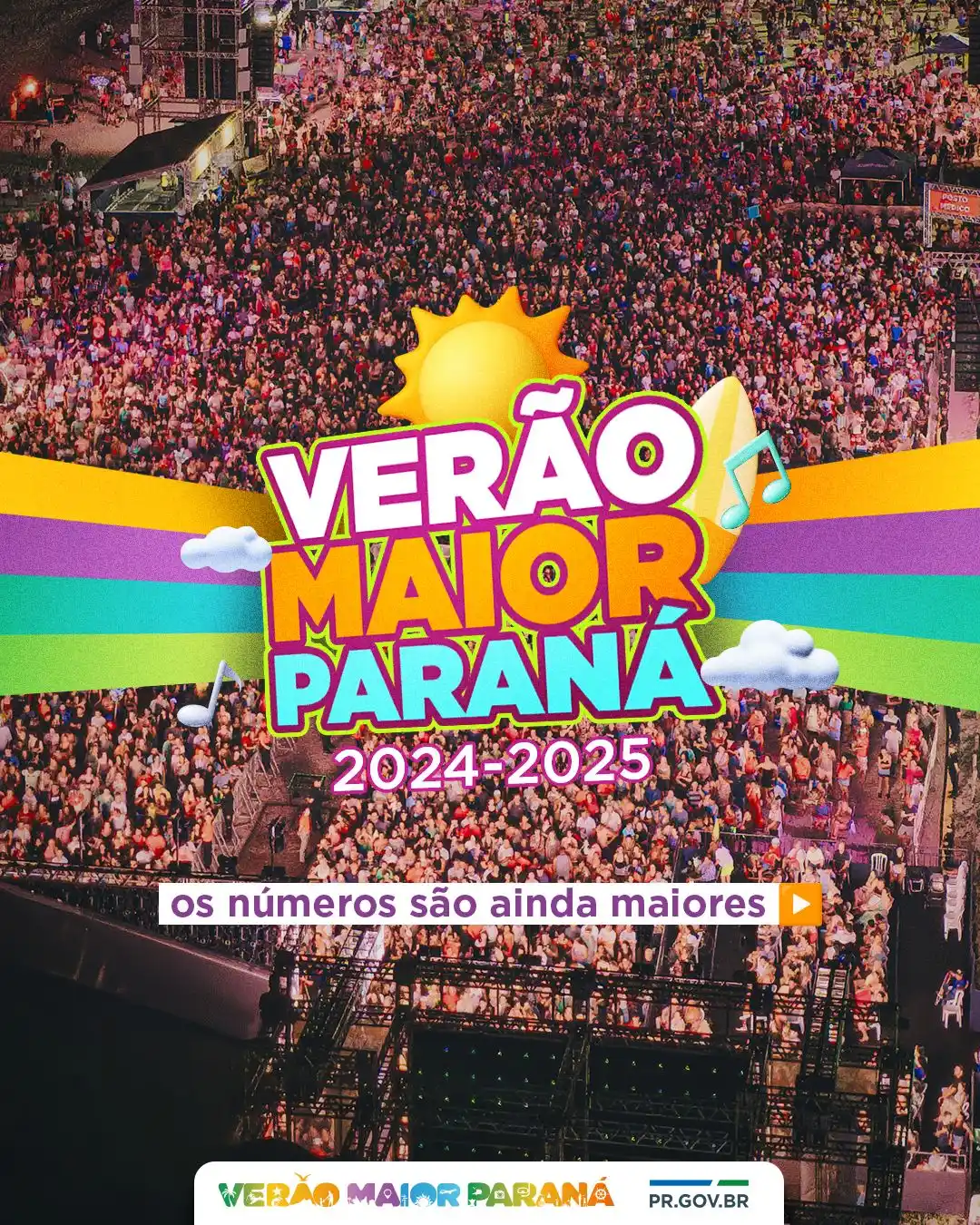 Image from Governo do Paraná : 🌞🎶 O maior festival gratuito do Brasil! 🎶🌊 O Verão Maior Paraná 20...