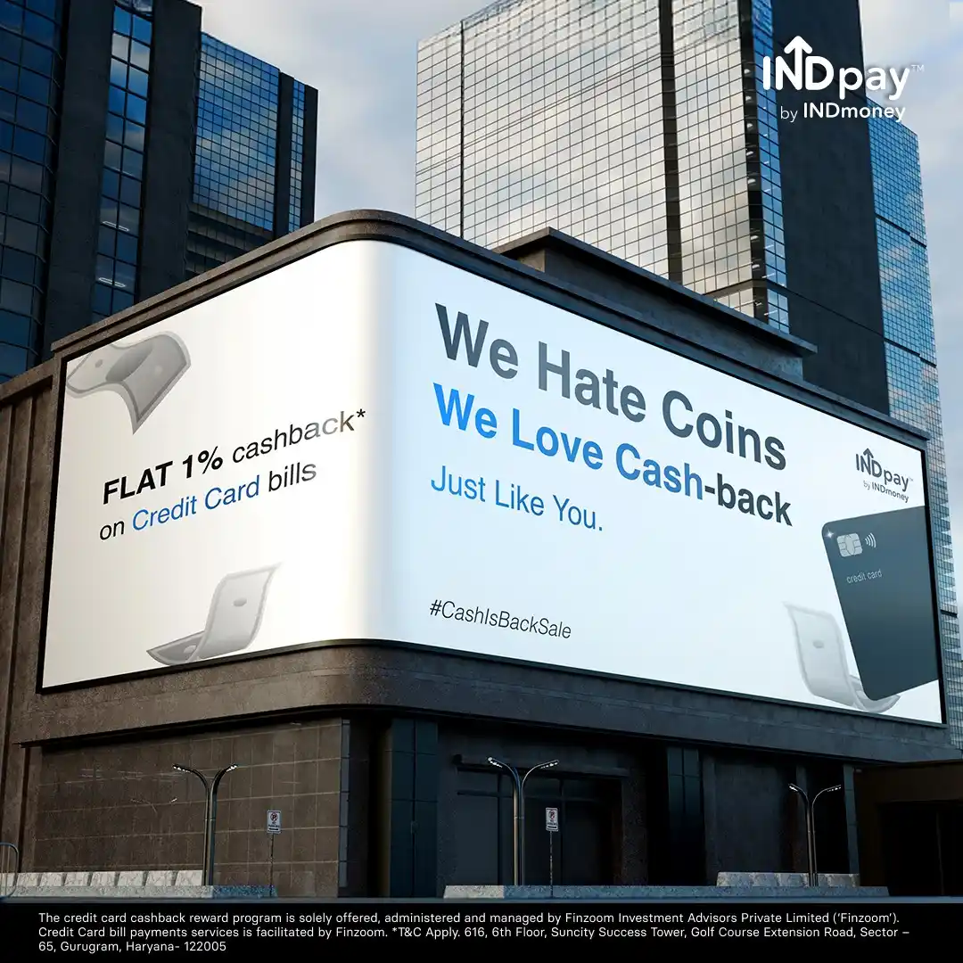 Image from INDmoney: *Why settle for coins, when you can get cash-back?* 💸 Pay your credi...