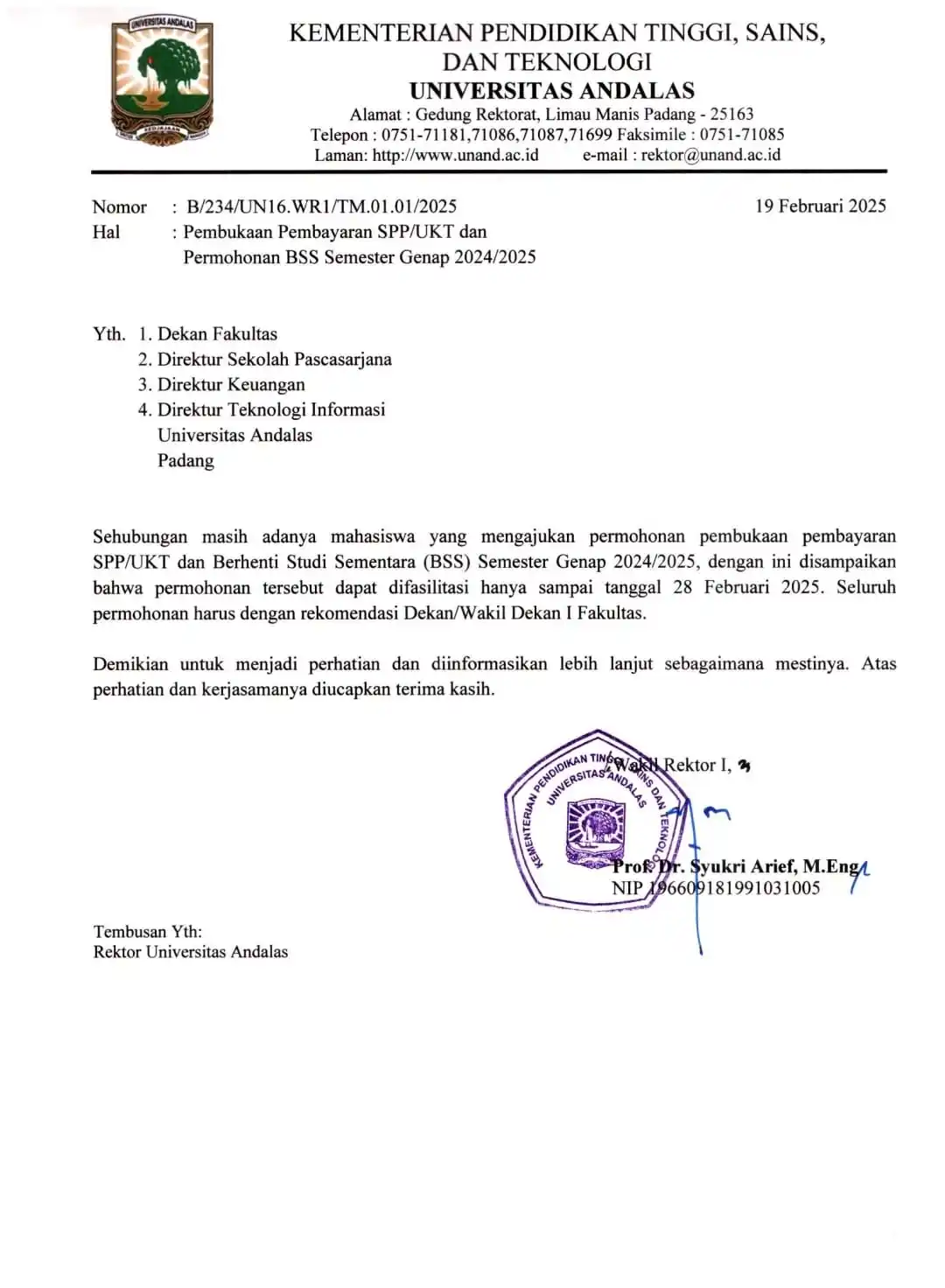 INFO AKADEMIK DAN BEASISWA UNAND by ADKESMA BEM KM UNAND post