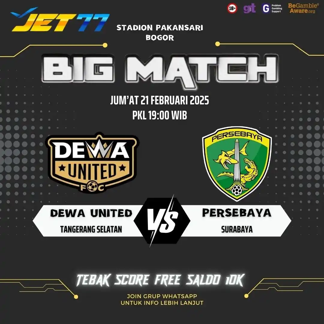 Image from INFO LINK JP JET77: FREEBET TEBAK SCORE X JET77 DEWA UNITED VS PERSEBAYA start jawaban di...