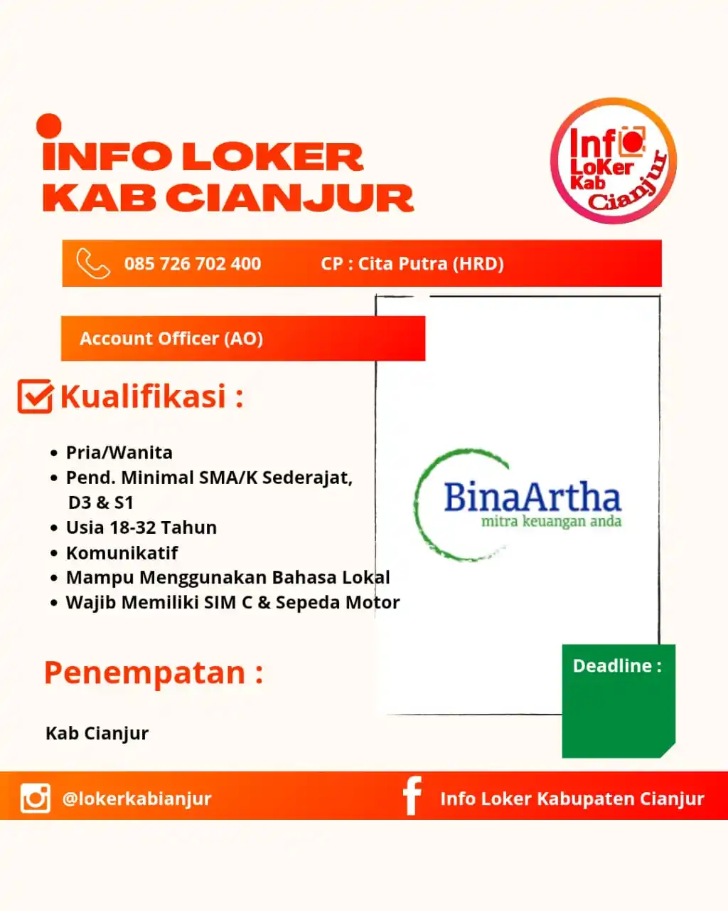 INFO LOKER KAB CIANJUR post