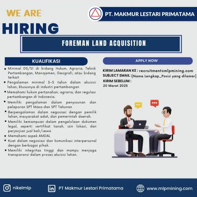 Image from INFO LOKER TAMBANG KALIMANTAN: PT Makmur Lestari Primatama (MLP) adalah salah satu perusahaan terkemu...