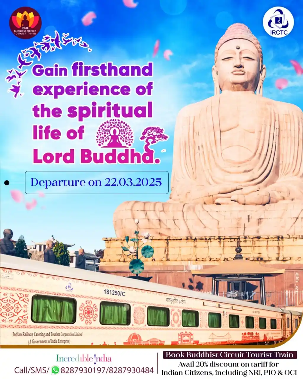 Image from IRCTC Official: Make way for a tour capturing the legendary life journey of Lord Buddh...