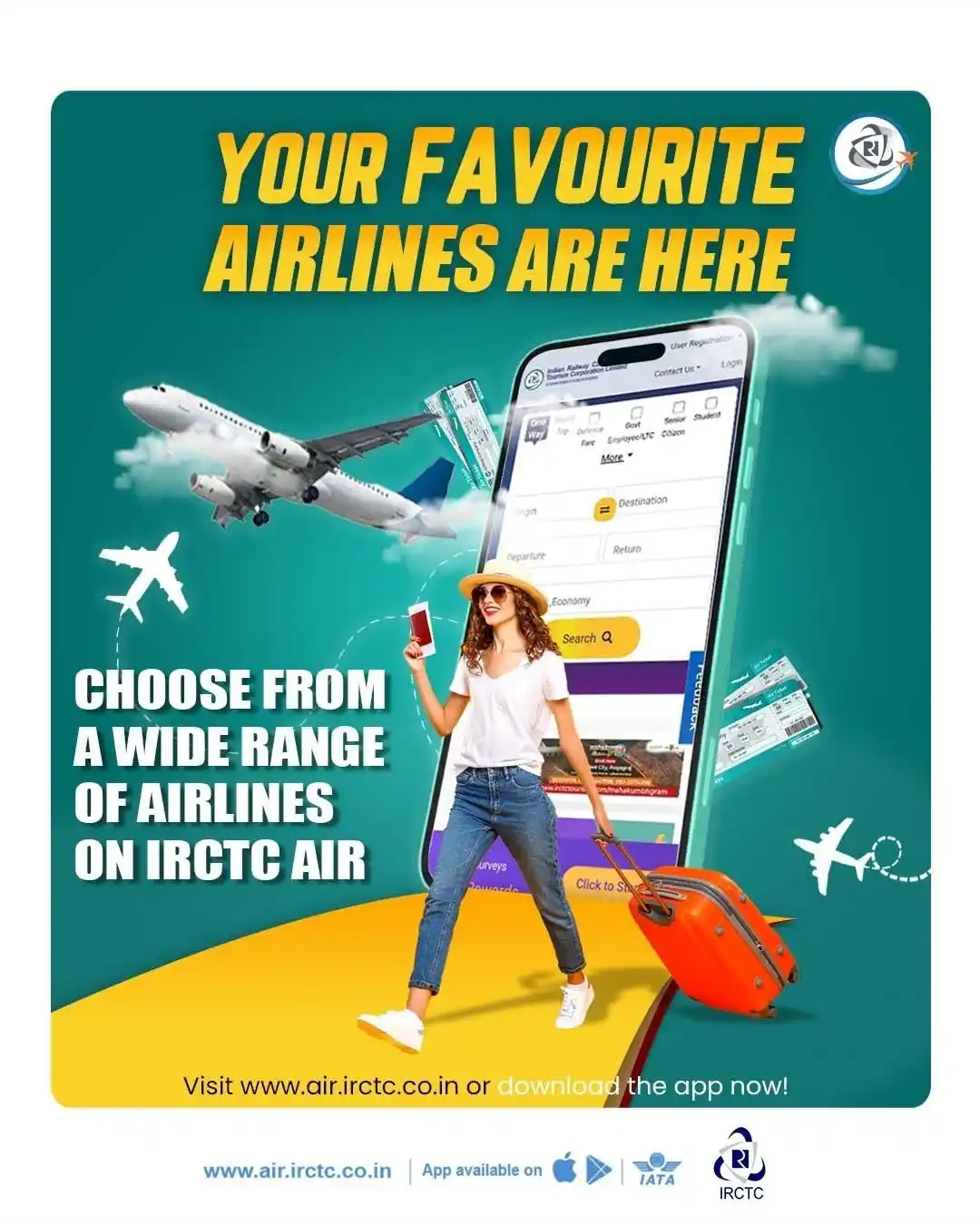 Image from IRCTC Official: From budget-friendly to luxurious, choose from a wide range of airline...