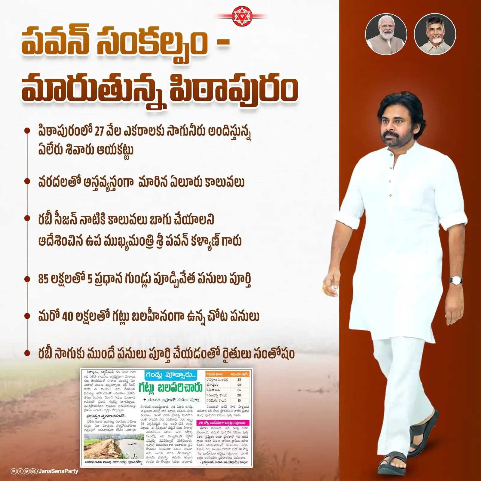 Image from JanaSena Party: పవన్ కళ్యాణ్ సంకల్పం - మారుతున్న పిఠాపురం! • రబీ సాగుకు ముందే పనులు ప...