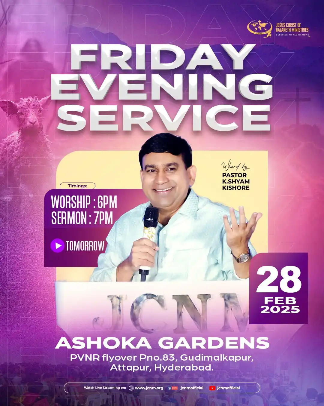 Image from JCNM Official: Come and experience the presence of god tomorrow at Friday service at ...