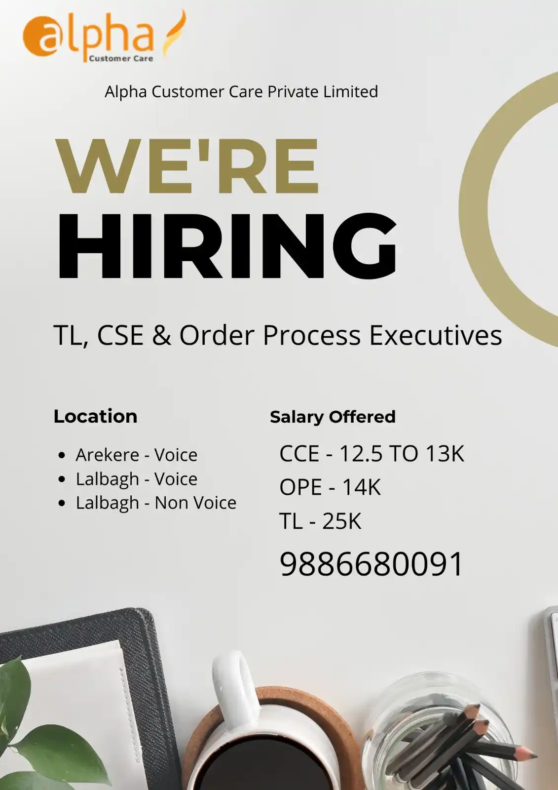 Image from Jobs Bangalore and Chennai 🏢: ```* Location - Arekere - 13K (Employee will get 1 months salary as Bo...