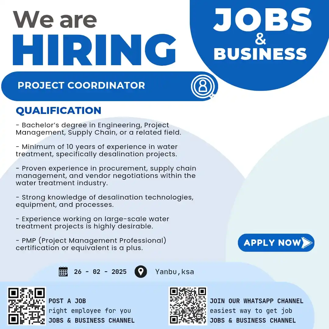 Image from Jobs And Business: 🌐 *We Are Hiring – Project Coordinator* We are seeking a highly orga...
