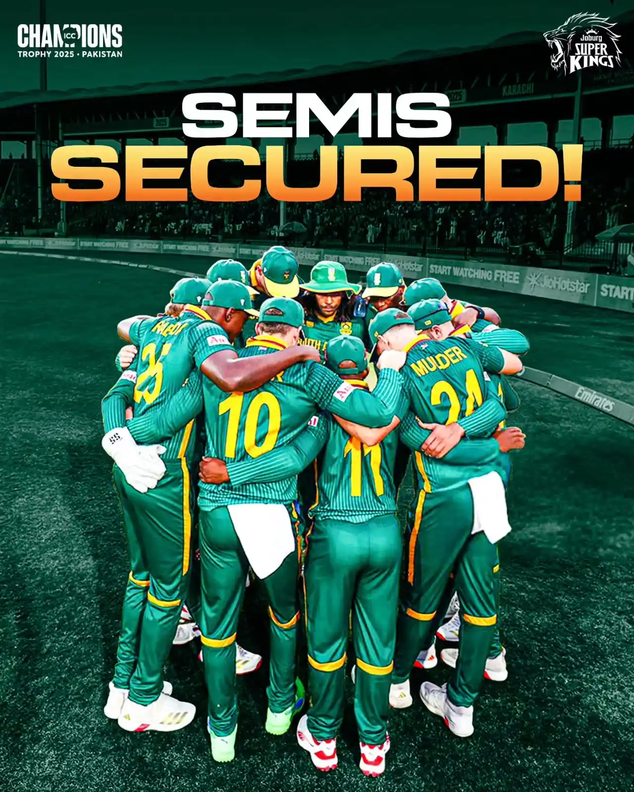 Image from Joburg Super Kings: Into the final 4️⃣! 🥳🙌 Proteas inching closer to glory! 🇿🇦✨ <a cl...