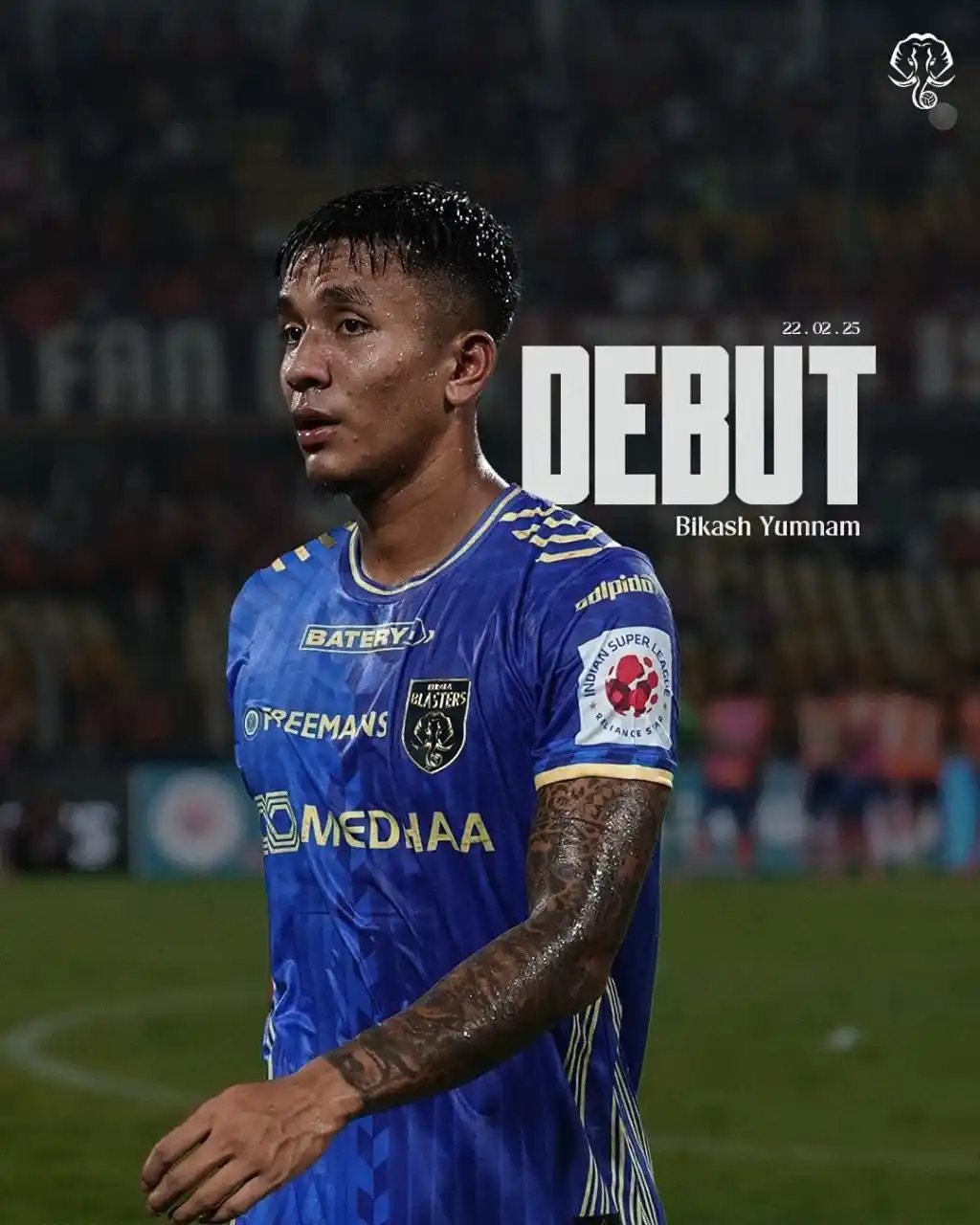 Image from KERALA BLASTERS FC OFFICIAL: 𝐃𝐄𝐁𝐔𝐓 𝐀𝐋𝐄𝐑𝐓🚨 Bikash’s first Indian Super League appearance...