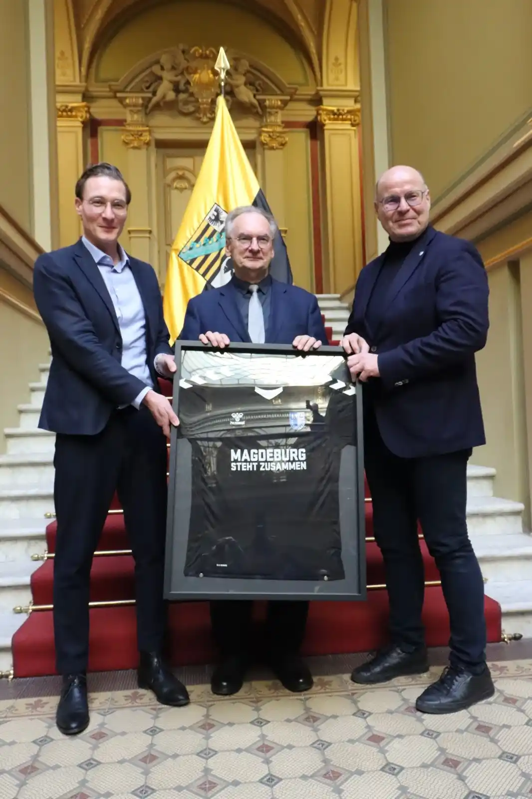 Image from Land Sachsen-Anhalt: Beim ersten Heimspiel des 1. FC Magdeburg im Jahr 2025 setzten Verein,...