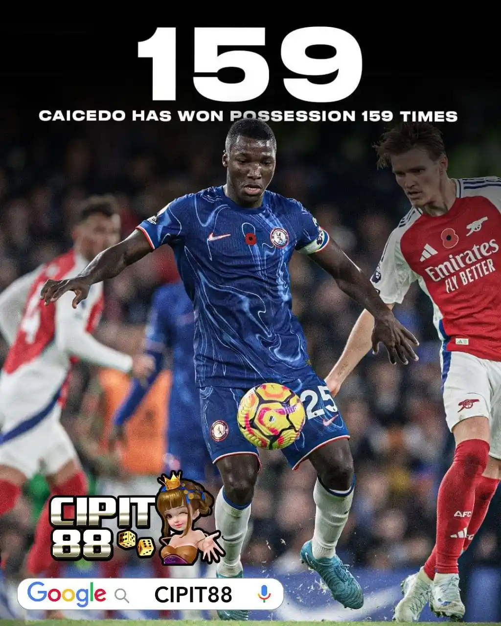 Image from ๐๐๐๐๐๐ ๐๐๐๐๐ โฝ๏ธ Berita Seputar Sepak Bola Eropa dan Prediksi Parlay Jitu Akurat: Moisรฉs Caicedo mencatatkan 159 kali merebut bola musim ini, tertinggi ...