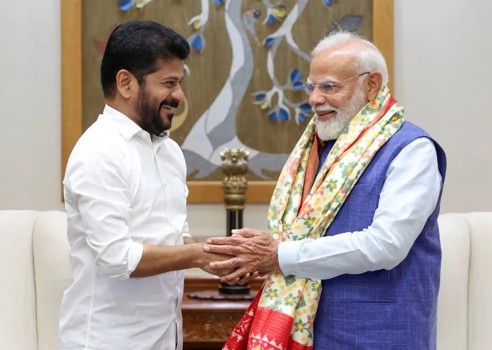 Image from Mango News: ప్రధాని నరేంద్ర మోదీతో తెలంగాణ సీఎం రేవంత్ రెడ్డి భేటీ <a class="text...