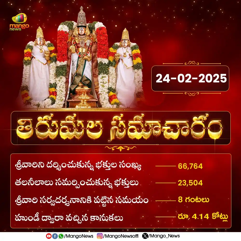 Image from Mango News: తిరుమల సమాచారం ( 24-02-2025 ) <a class="text-blue-500 hover:underline...