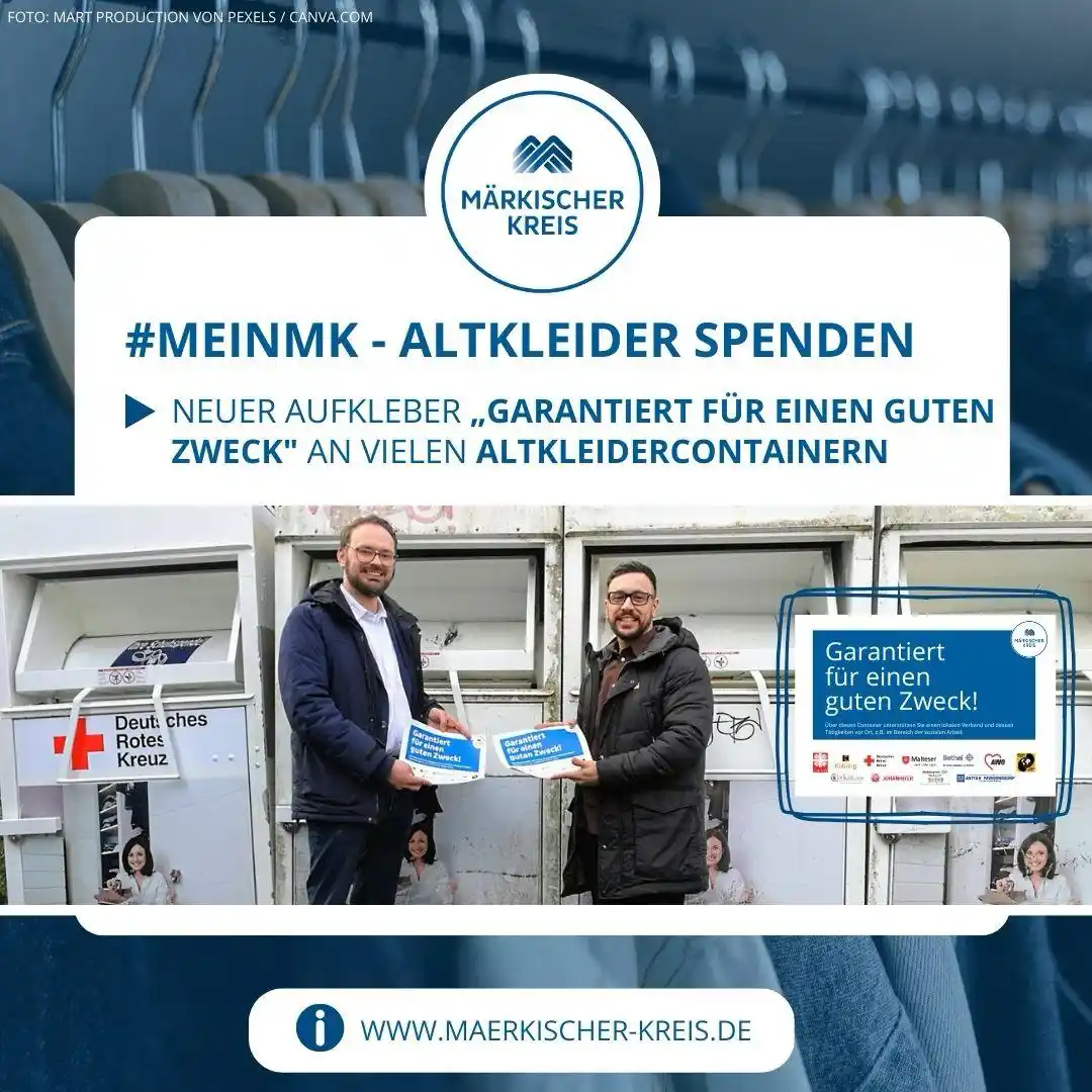 Image from Märkischer Kreis : Hast du schon mal Altkleider gespendet? ♻️ Ein neuer Aufkleber „Garan...