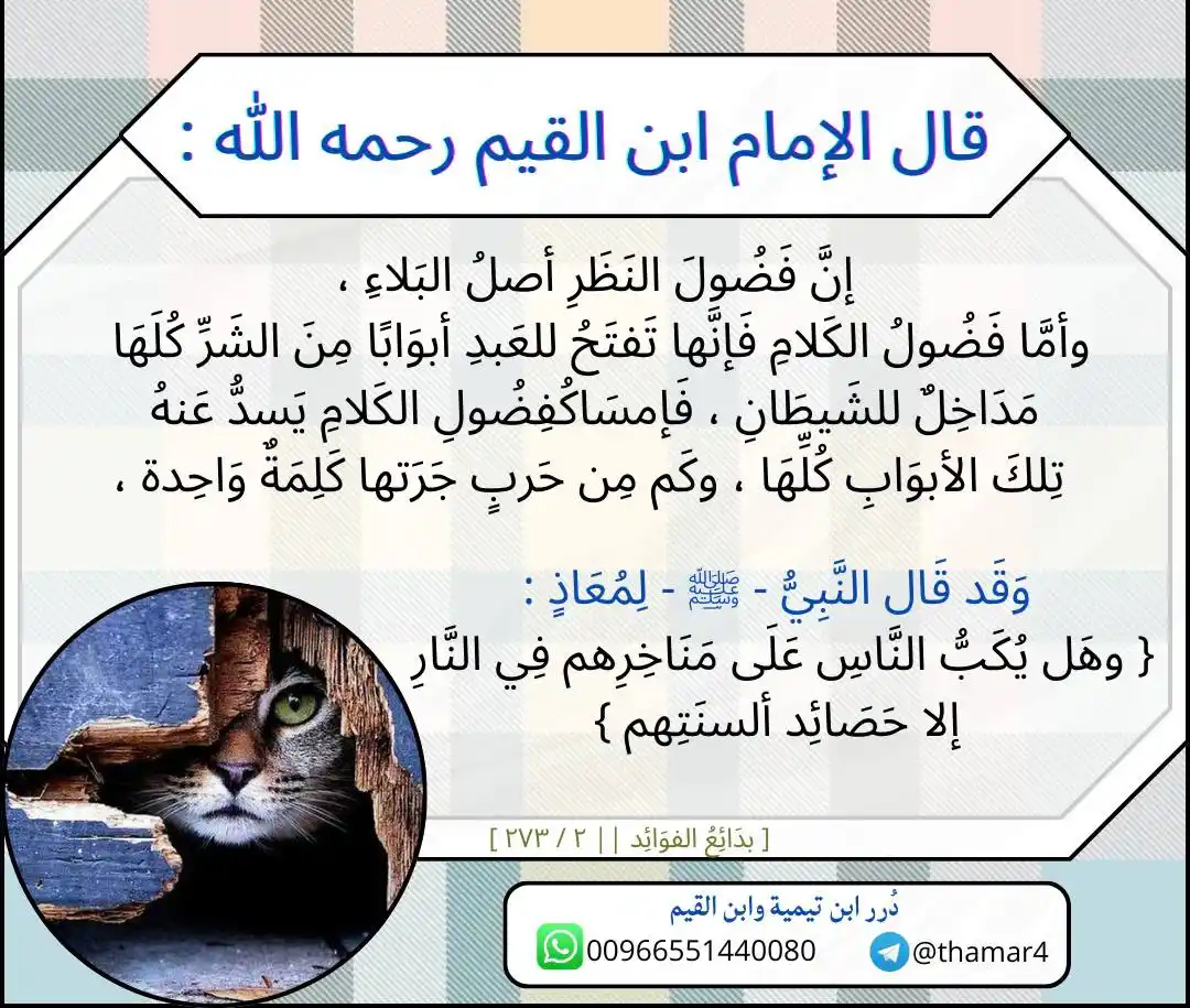 ‏من أقوال ابن تيمية وابن القيم post