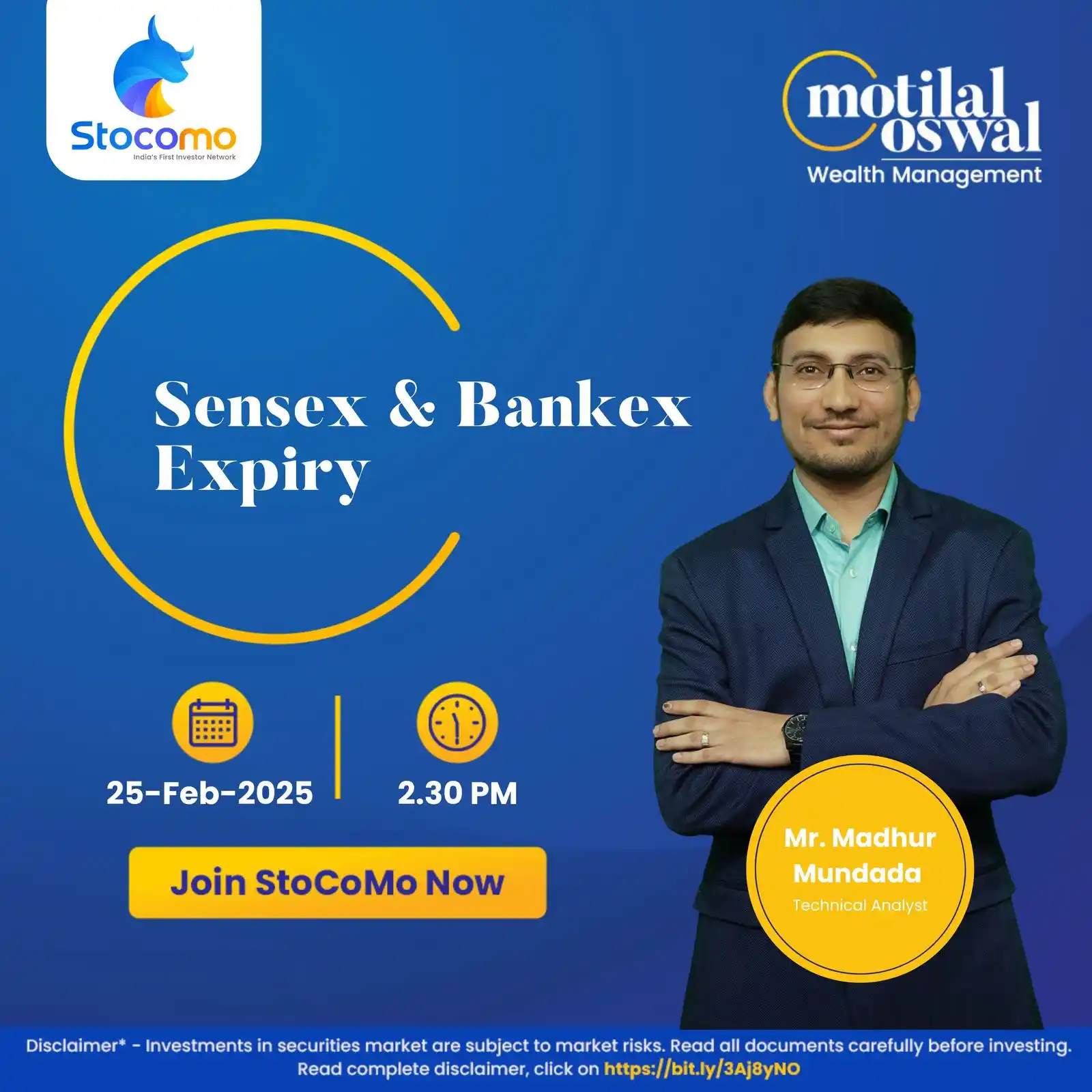 Image from Motilal Oswal Financial Services Ltd.: Join the live Sensex & BankEx Expiry Trading Session with our Expert M...
