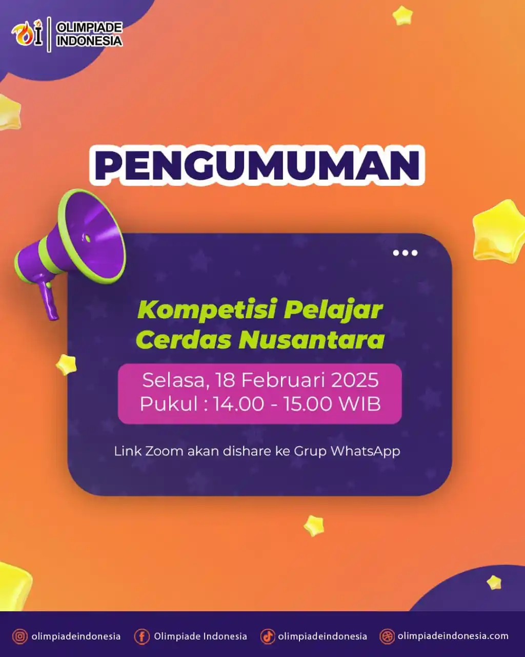 Image from OLIMPIADE INDONESIA: 📣 PENGUMUMAN NILAI HASIL UJIAN KOMPETISI PELAJAR CERDAS NUSANTARA 202...