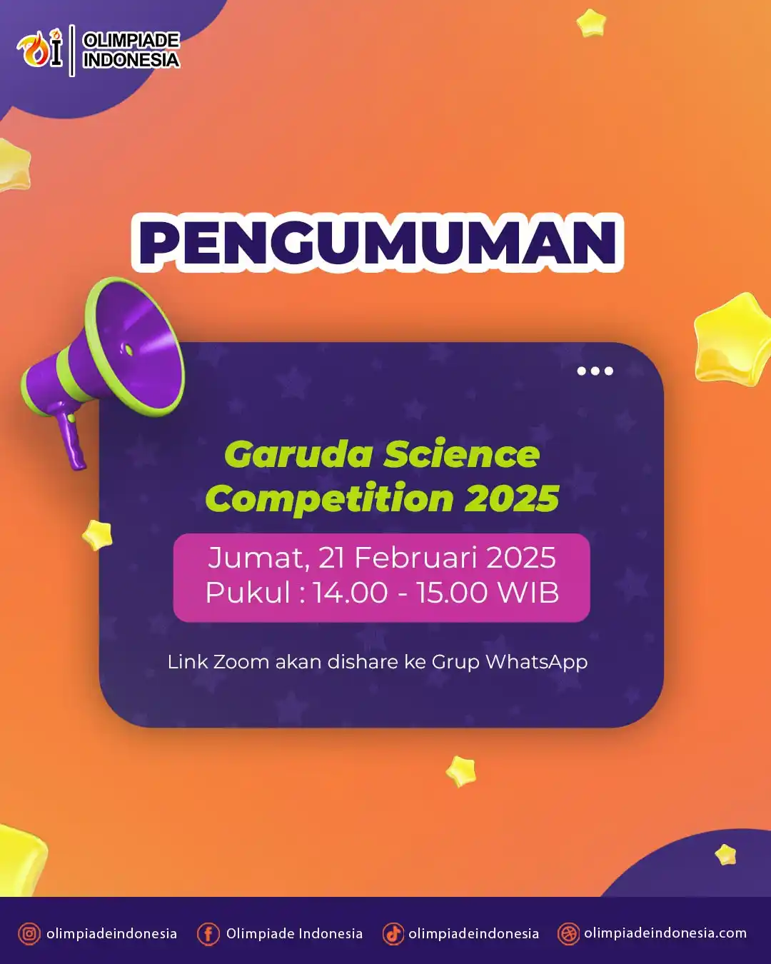 Image from OLIMPIADE INDONESIA: PENGUMUMAN NILAI HASIL UJIAN GARUDA SCIENCE COMPETITION 2025 JADWAL :...