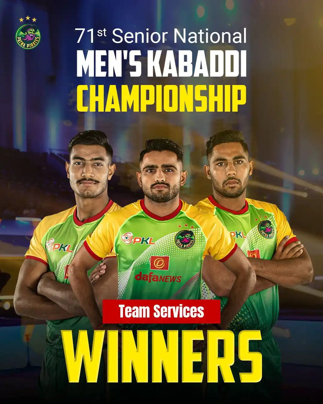 Image from Patna Pirates: Congratulations to Team Services, the proud winners of the 71st Senior...