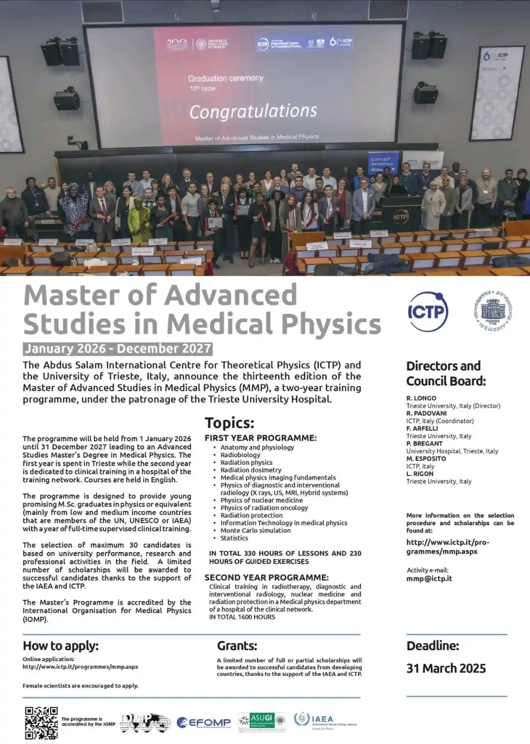 Image from Physics Aspirants: The call for application for the 2026-2027 cycle of the *Master of Adv...