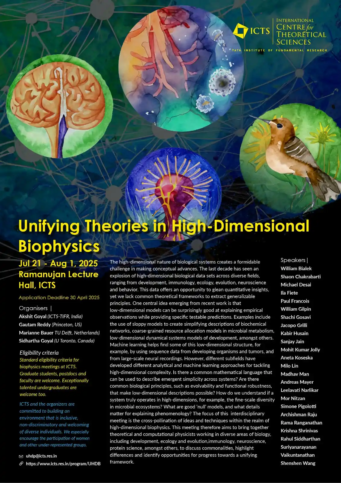 Image from Physics Aspirants: Program: Unifying theories in high-dimensional biophysics https://www...