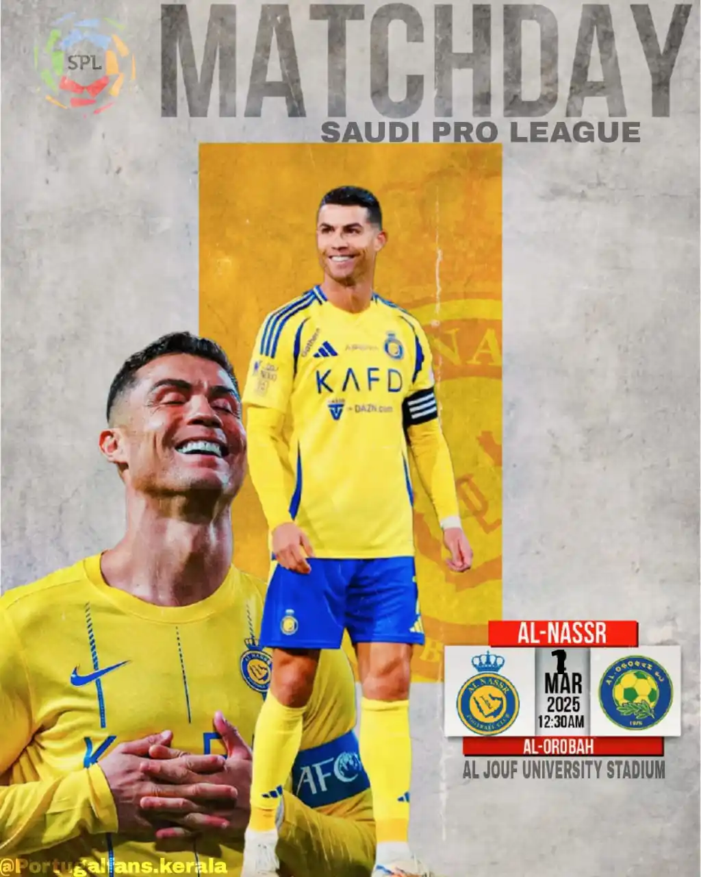 Image from PORTUGAL FANS KERALA: *🔰𝗠𝗔𝗧𝗖𝗛𝗗𝗔𝗬* *🔹 SAUDI PRO LEAGUE* *🔹ROUND 23* *🔹 AL-NASSR...