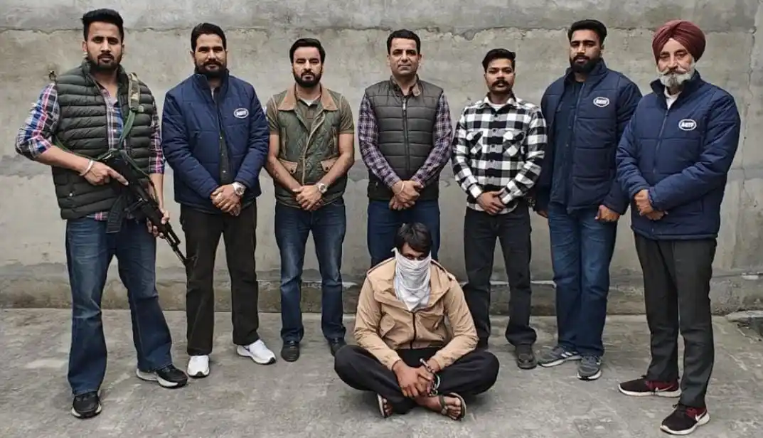 Image from Punjab Police India: In a major breakthrough, Anti Gangster Task Force (<a class="text-blue...