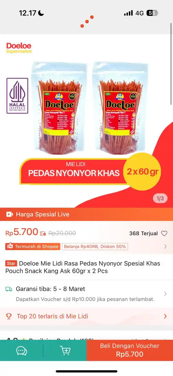 Image from Racun Shopee 🧡: MIE LIDI GOCENG DAPET 2 https://s.shopee.co.id/AUfXEH5LaL...